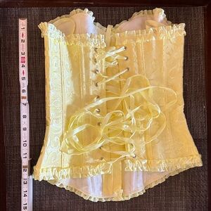 Yellow Lace-Up Corset XS waist size 24